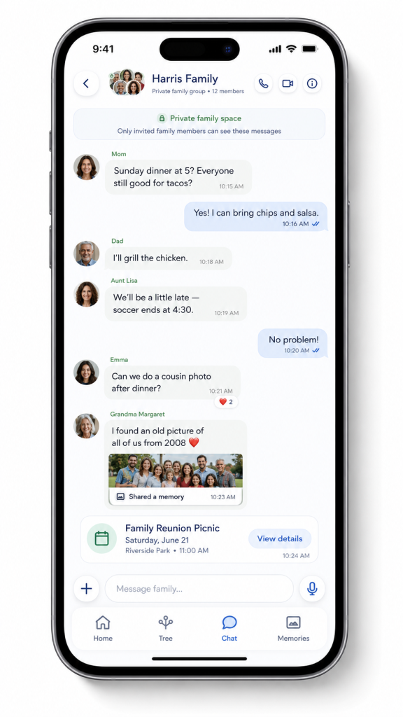 The interactive Living Tree in the Relate app